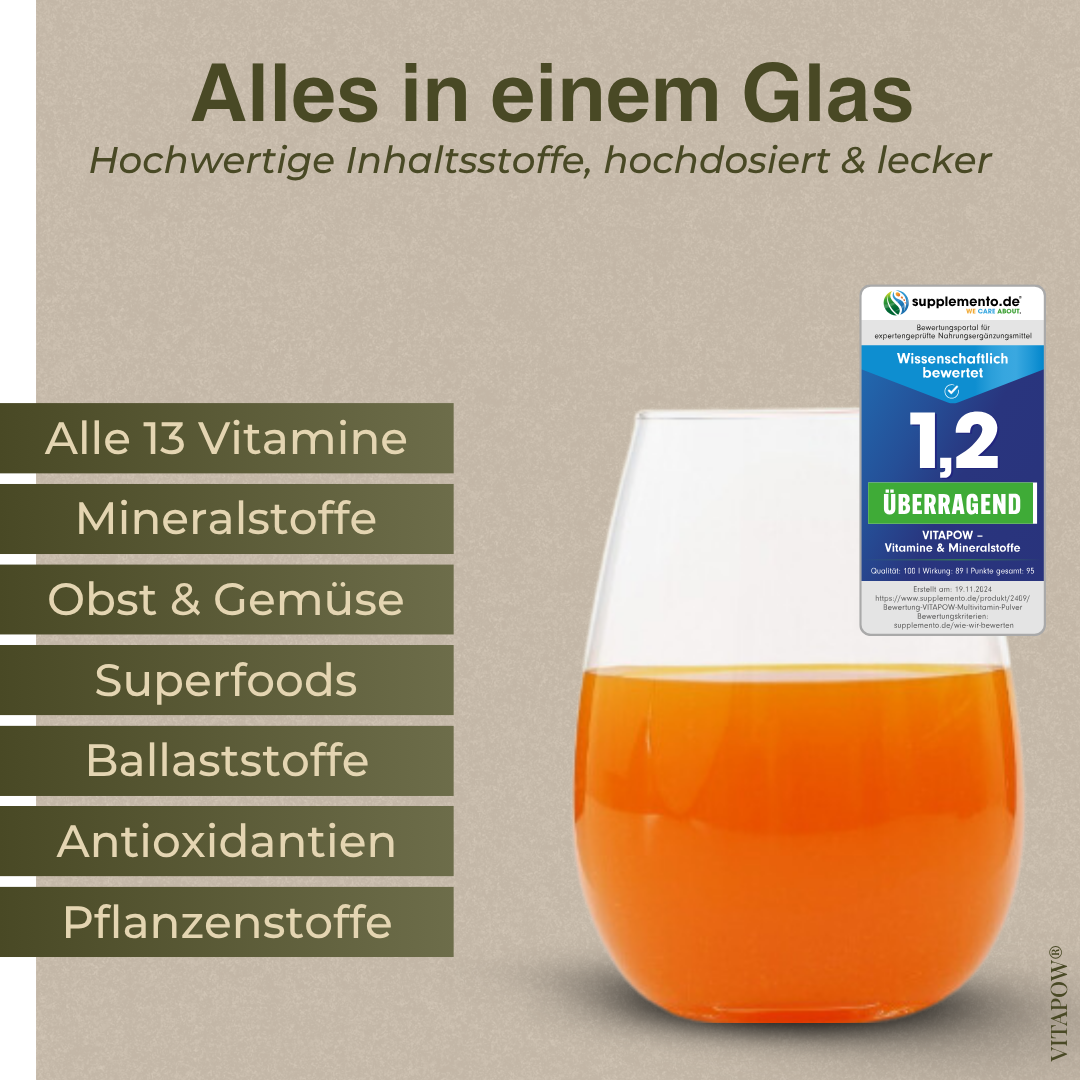 Multivitamin-Pulver + Magnesium, Zink, Selen