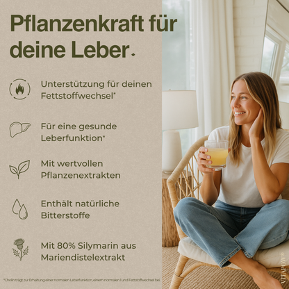 Leber-Komplex: Mariendistel, Artischocke, Löwenzahn, Cholin, Inositol