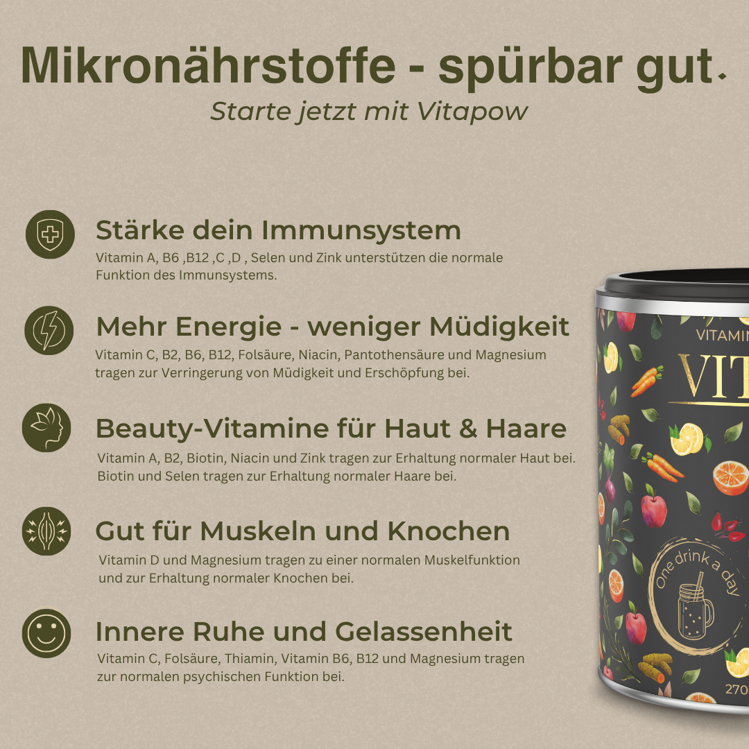 Multivitamin-Pulver + Magnesium, Zink, Selen