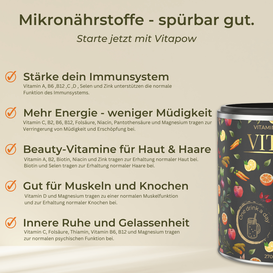 Multivitamin-Pulver + Magnesium, Zink, Selen