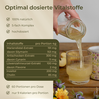Leber-Komplex: Mariendistel, Artischocke, Löwenzahn, Cholin, Inositol