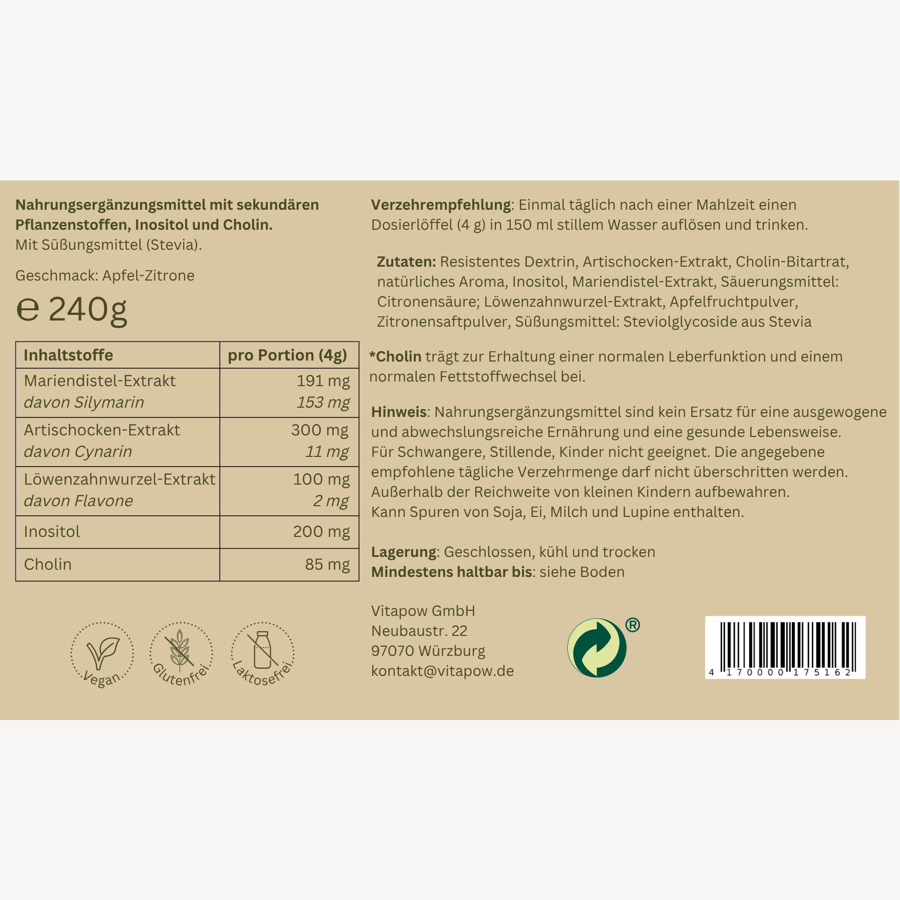 Leber-Komplex: Mariendistel, Artischocke, Löwenzahn, Cholin, Inositol