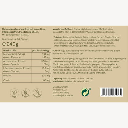 Leber-Komplex: Mariendistel, Artischocke, Löwenzahn, Cholin, Inositol